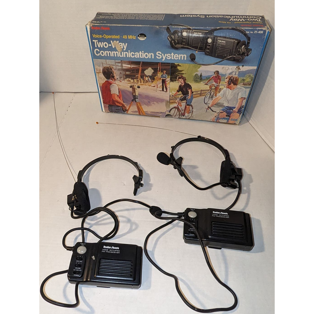 Radio Shack Two-Way Communication System #TRC-506 Voice Operated 49 MHZ EC Mint